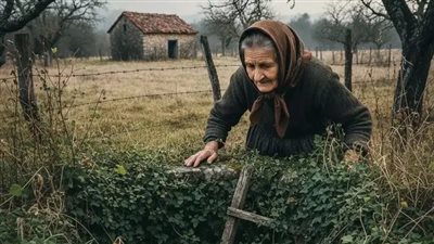 المرأة المسنة وبئر المزرعة المهجورة 